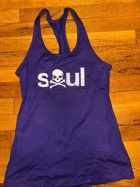 Nike Purple Racerback Tank with White Skull 'Soul' Graphic